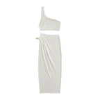 Damen Wickelkleid mit asymmetrischem Schnitt und elegantem Taillengürtel R&B