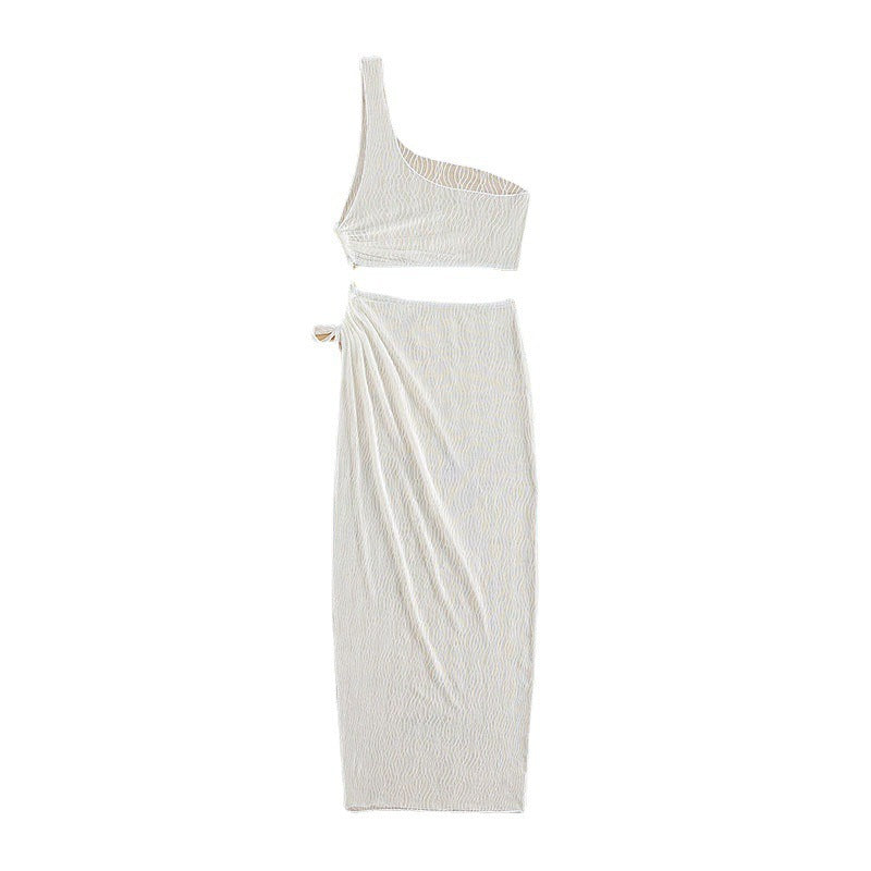 Damen Wickelkleid mit asymmetrischem Schnitt und elegantem Taillengürtel R&B