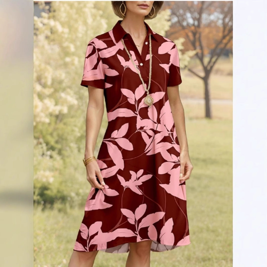 Damen Polo-Kleid mit floralem Design und komfortablem Schnitt R&B