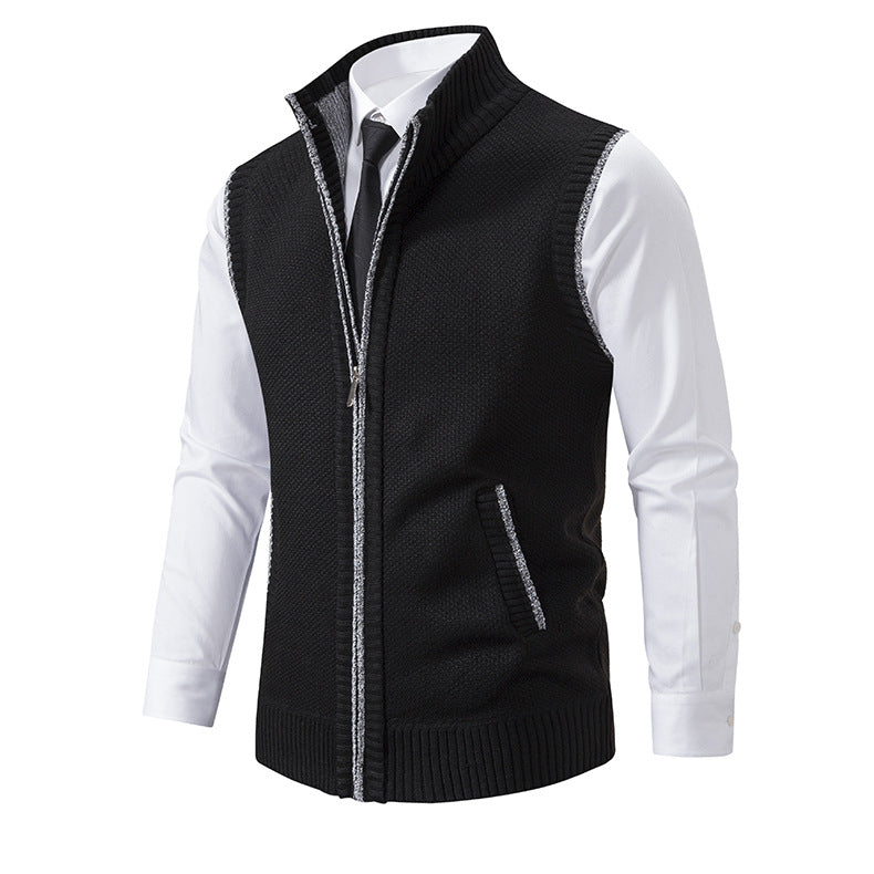 Herren Strickweste mit Reißverschluss und strukturiertem Design R&B