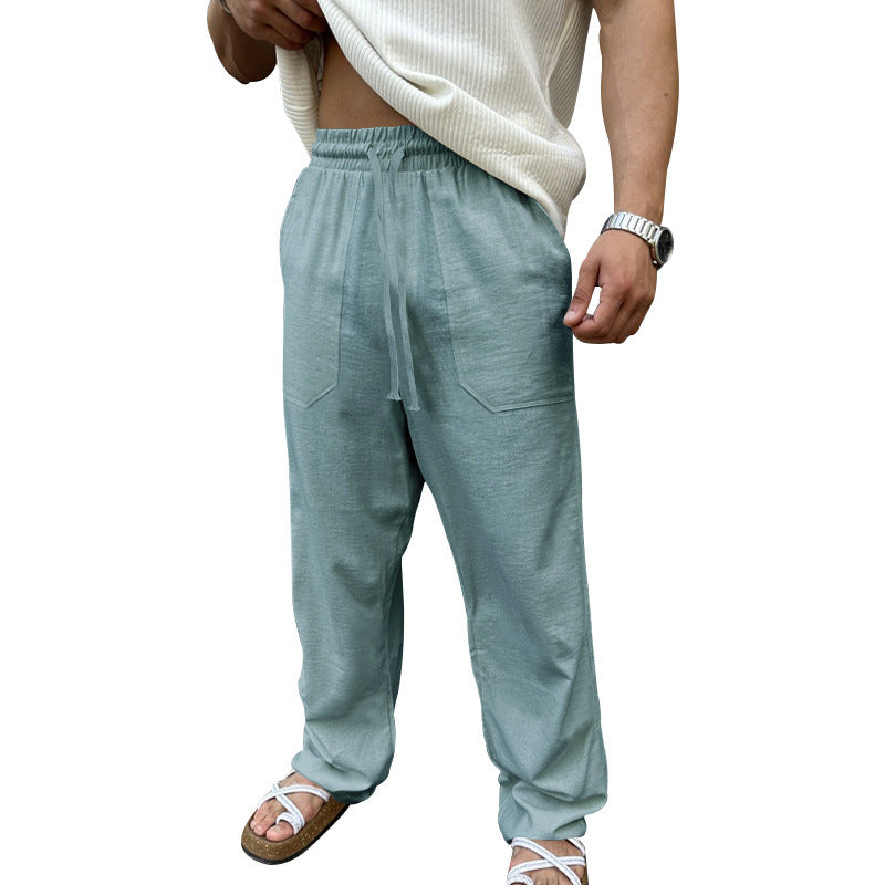 Herren Bequeme Leinenfreizeithose mit elastischem Bund und praktischen Seitentaschen R&B