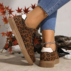 Damen Sneakers im attraktiven Leopardenmuster mit atmungsaktiver Oberflächenstruktur R&B