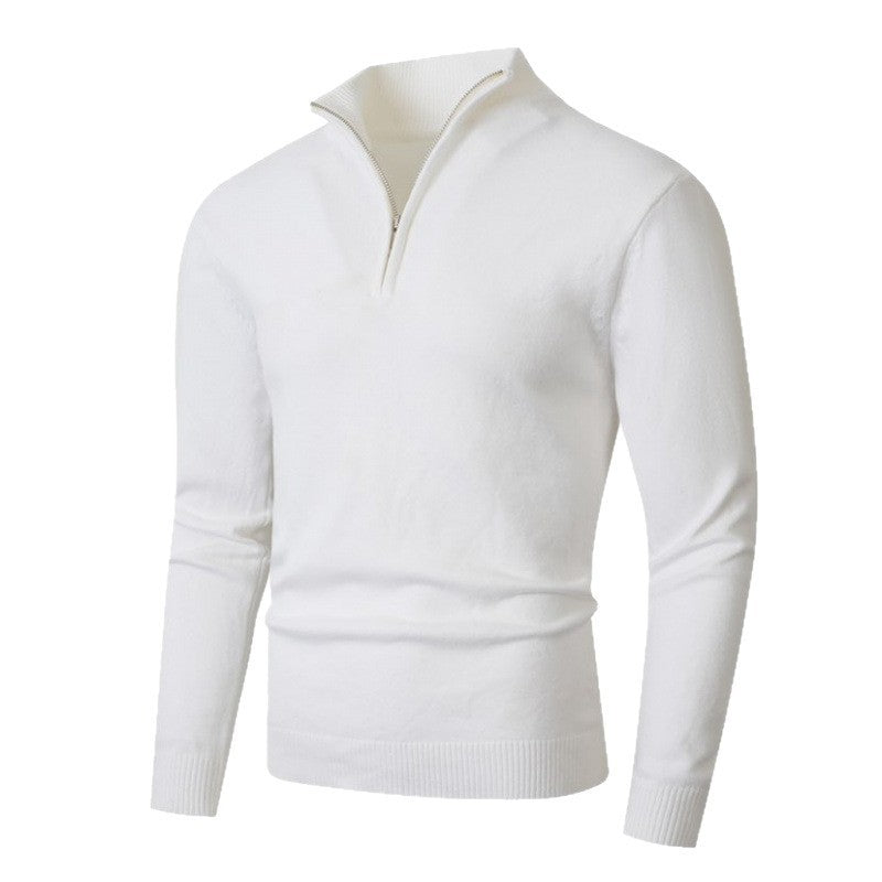 Herren modischer Strickpullover mit hohem Kragen und Reißverschluss