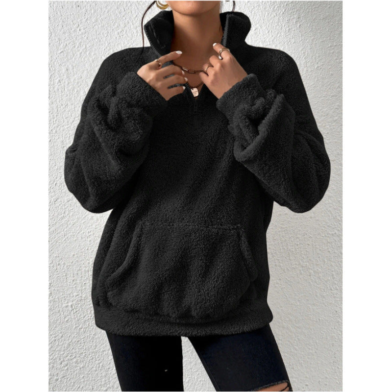 Damen Fleece-Pullover mit hohem Kragen R&B
