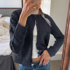 Damen Kuscheliger Cardigan mit feiner Strickstruktur und knöpfbarem Design R&B