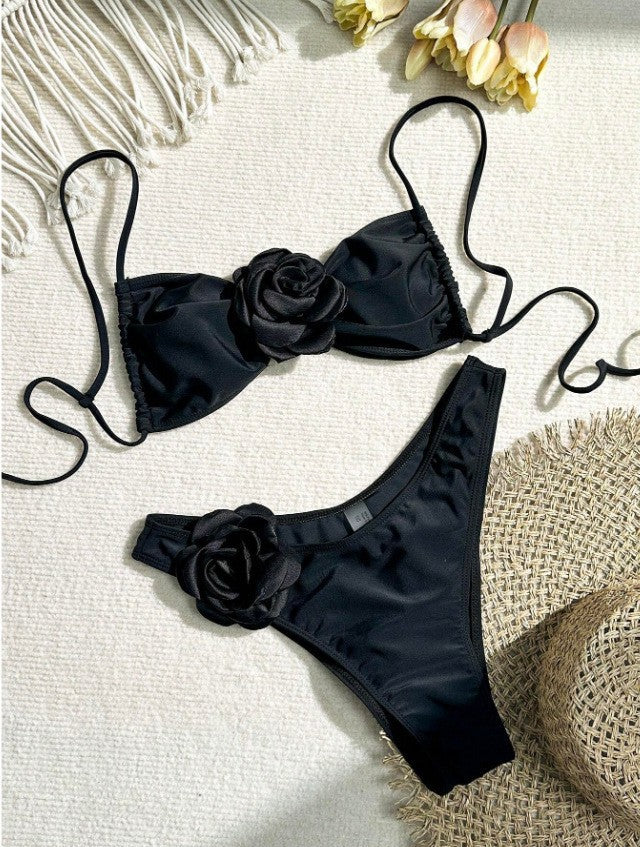 Damen Bikini mit dekorativen Blumenakzenten und modischem Schnitt R&B