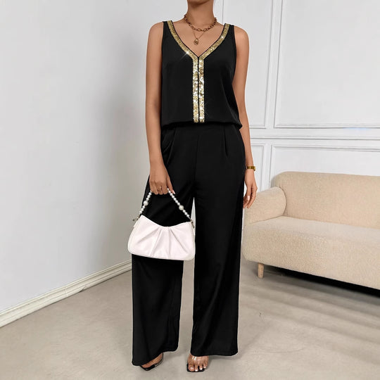 Damen elegantes und farbenfrohes Jumpsuit Set R&B