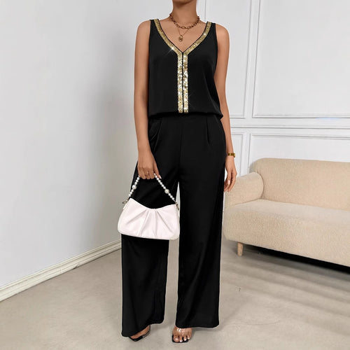 Damen elegantes und farbenfrohes Jumpsuit Set R&B