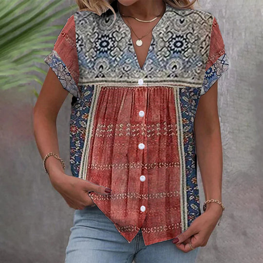Damen elegante Bluse mit floralem Design R&B