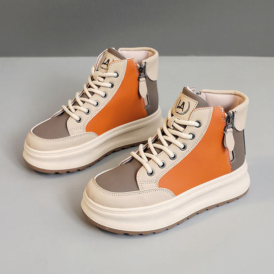 Damen modische High-Top Sneakers mit seitlichem Zipper und dämpfender Sohle R&B