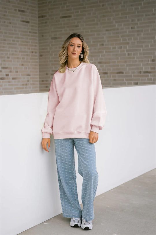 Damen komfortabler Sweater und weit geschnittene Pants Set R&B