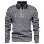 Herren Hochwertiger Pullover mit Stehkragen und Reißverschluss R&B