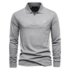 Herren Langärmliges Poloshirt mit modischem Reißverschluss und angenehmer Baumwollmischung