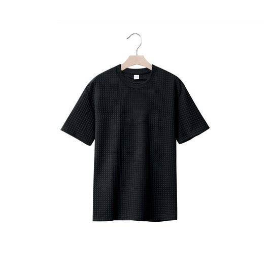 Herren lässiges Rundhals-T-Shirt mit strukturiertem Gewebe R&B
