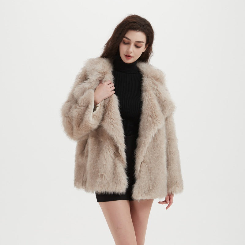 Damen Kuschliger Faux-Fur Mantel R&B
