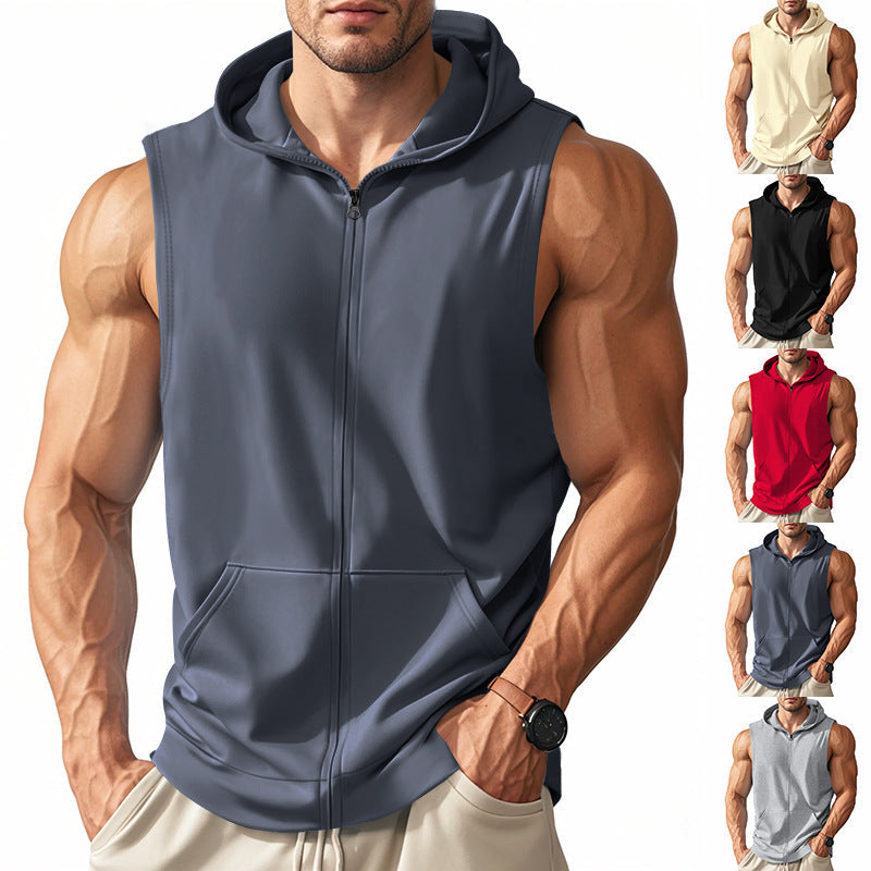 Herren ärmelloses Kapuzenshirt aus atmungsaktivem Material R&B