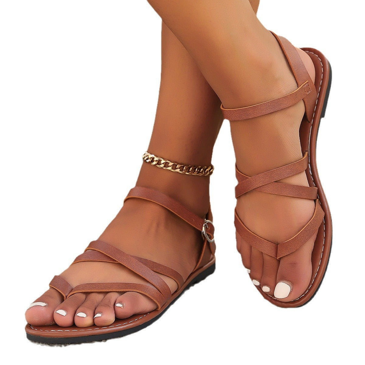 Damen Riemchen-Sandalen mit verstellbaren Riemen und komfortabler Sohle R&B