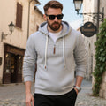 Herren sportlicher Kapuzenpullover mit halbem Reißverschluss und hochwertigen Materialien R&B