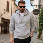 Herren sportlicher Kapuzenpullover mit halbem Reißverschluss und hochwertigen Materialien R&B
