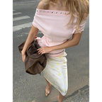 Damen Off-Shoulder Oberteil mit eleganten Strassakzenten R&B