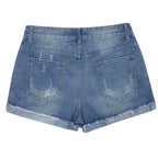 Damen Jeansshorts mit auffälligen Blumenapplikationen und lässigem Schnitt R&B