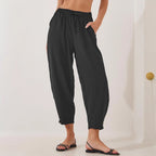 Damen lässige Freizeithose mit elastischem Bund und praktischen Seitentaschen R&B