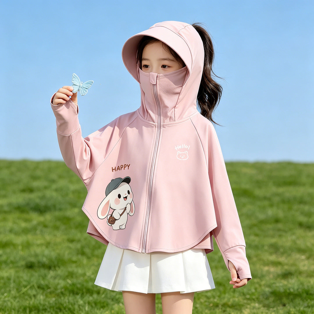 Damen UV-Schutzjacke mit Kapuze und leichtem Baumwollmaterial R&B