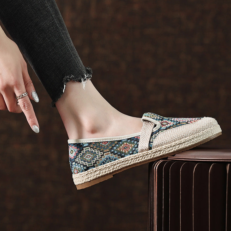 Damen Bequeme Stoffslipper mit ethnischem Muster R&B
