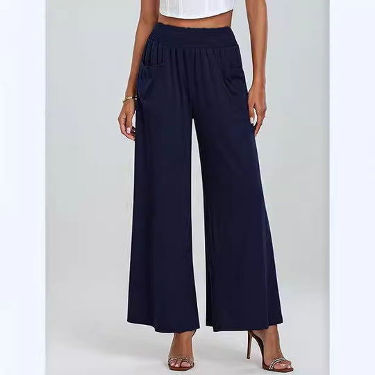 Damen Bequeme weit geschnittene Freizeithose mit elastischem Bund und praktischen Seitentaschen R&B
