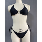 Damen Triangel-Bikini mit Ringdetail und verstellbaren Bändern R&B