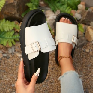 Damen Komfortable Clogs mit modischer Schnallenapplikation R&B