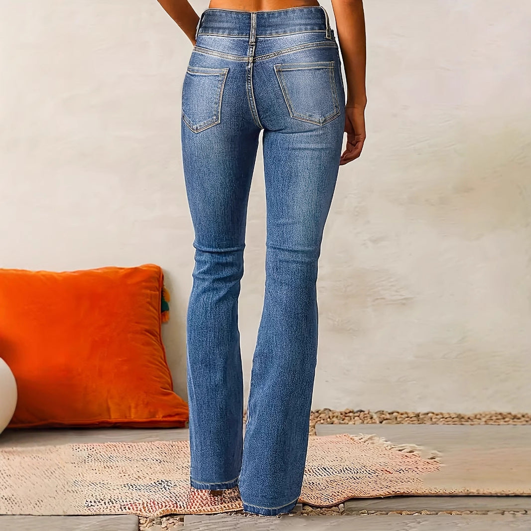 Damen Flared Jeans mit hohem Bund und flexibler Passform R&B