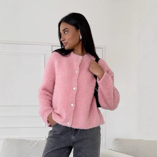 Damen Kuschelige Strickjacke im Oversized-Style R&B