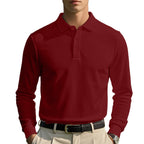 Herren Langarm-Polohemd mit sportlichem Schnitt und atmungsaktiven Materialien R&B