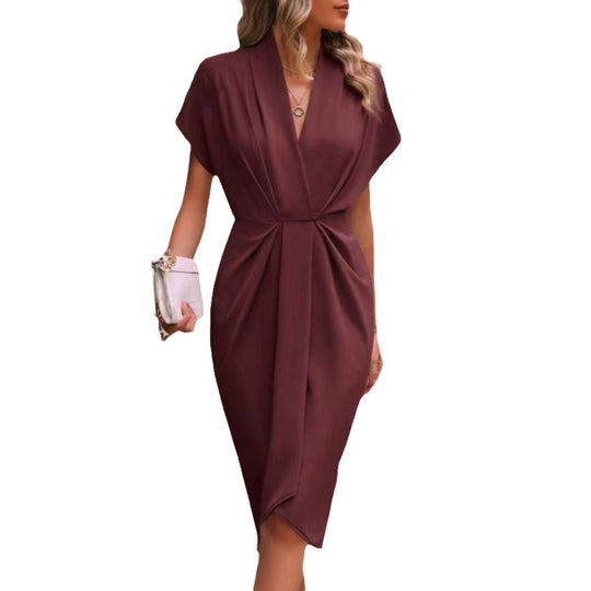 Damen Wickelkleid mit elegantem Drapierungsdesign R&B