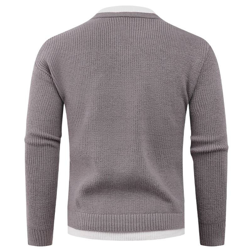 Herren Strickpullover mit V-Ausschnitt und feiner Struktur R&B