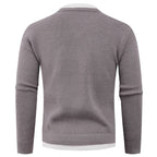 Herren Strickpullover mit V-Ausschnitt und feiner Struktur R&B