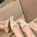 Damen elegante spitze Ballerinas mit hochglänzender Oberfläche R&B