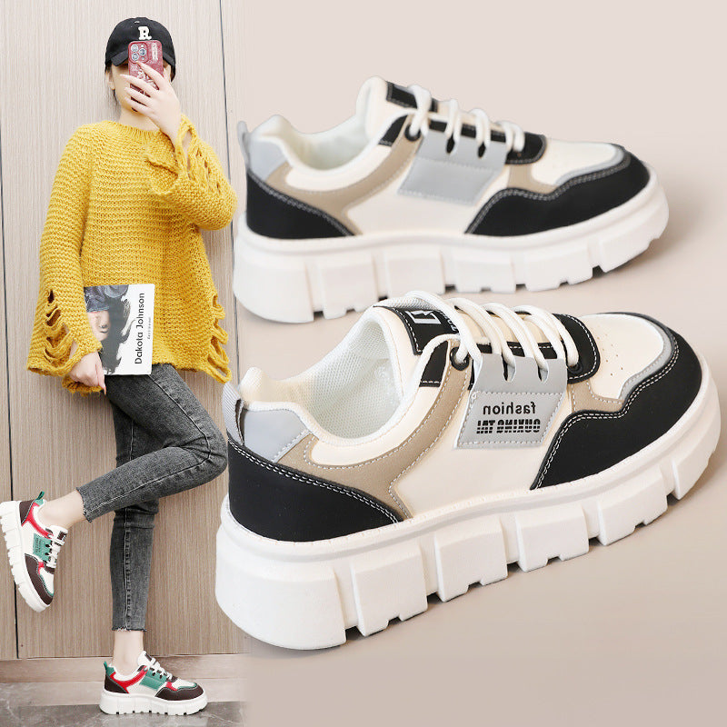 Damen Modische Chunky Sneakers mit robuster Profilsohle und atmungsaktiver Obermaterialstruktur R&B