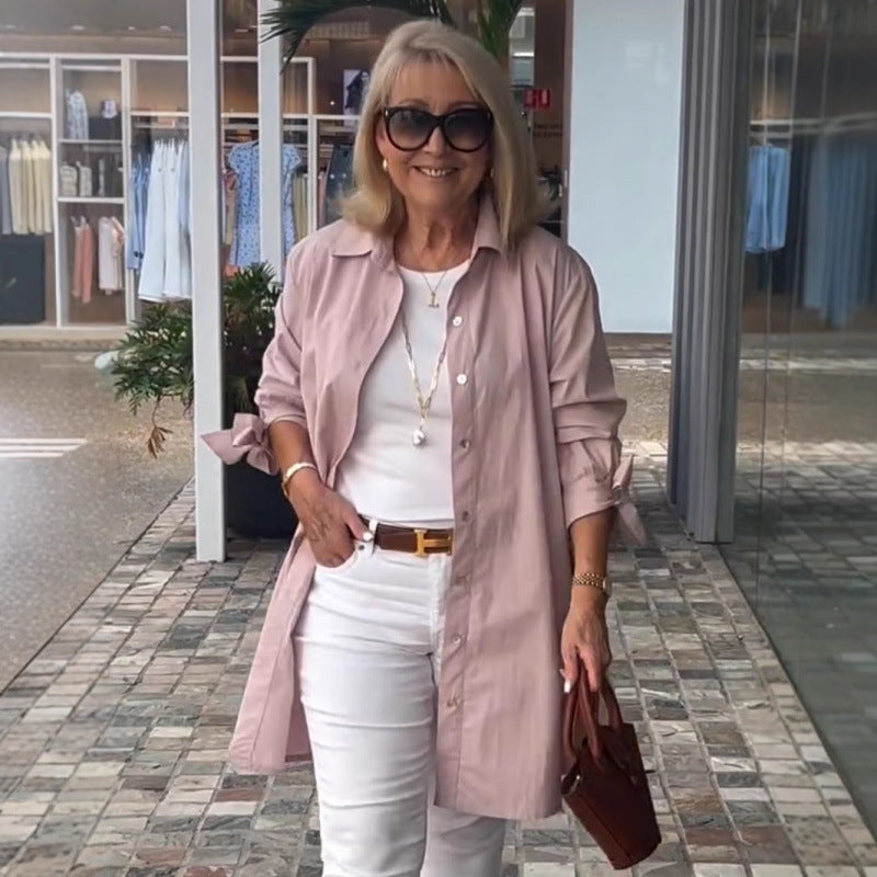 Damen Lässige Hemdblusenjacke im modernen Schnitt R&B