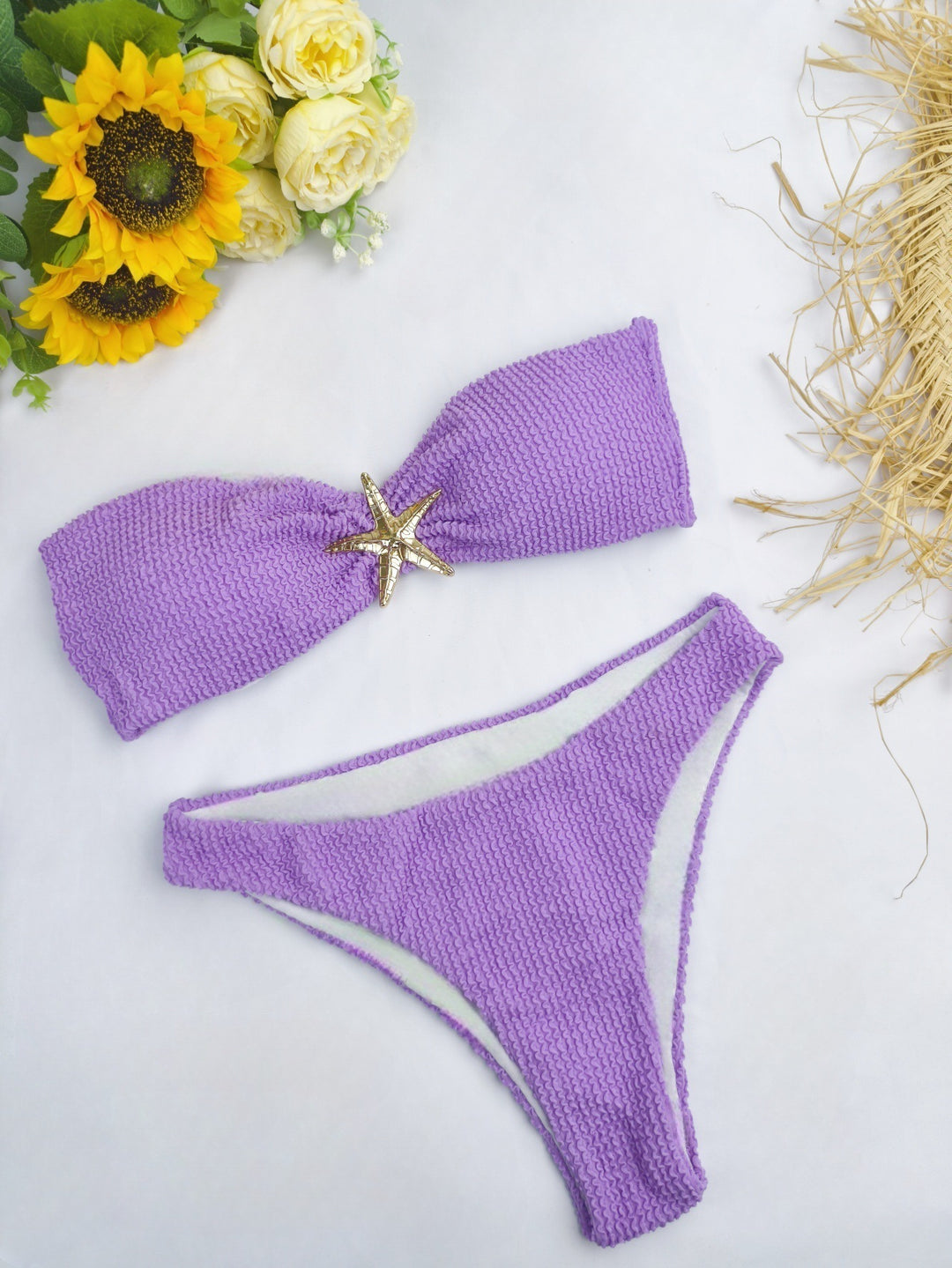 Damen Bikini-Set mit eleganter Schleifenverzierung und verstellbaren Trägern R&B