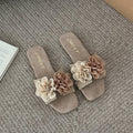 Damen offene Mules mit floralem Dekor R&B