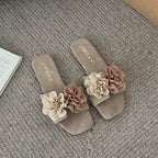 Damen offene Mules mit floralem Dekor R&B