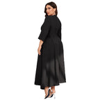 Damen Midi-Kleid mit schickem Quadrat-Ausschnitt und eleganten Rüschendetails R&B