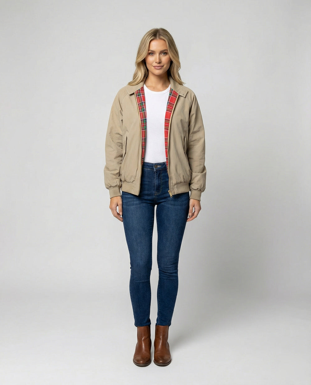 Jacke Khaki Stehkragen Workwear Baseball Uniform Herbst