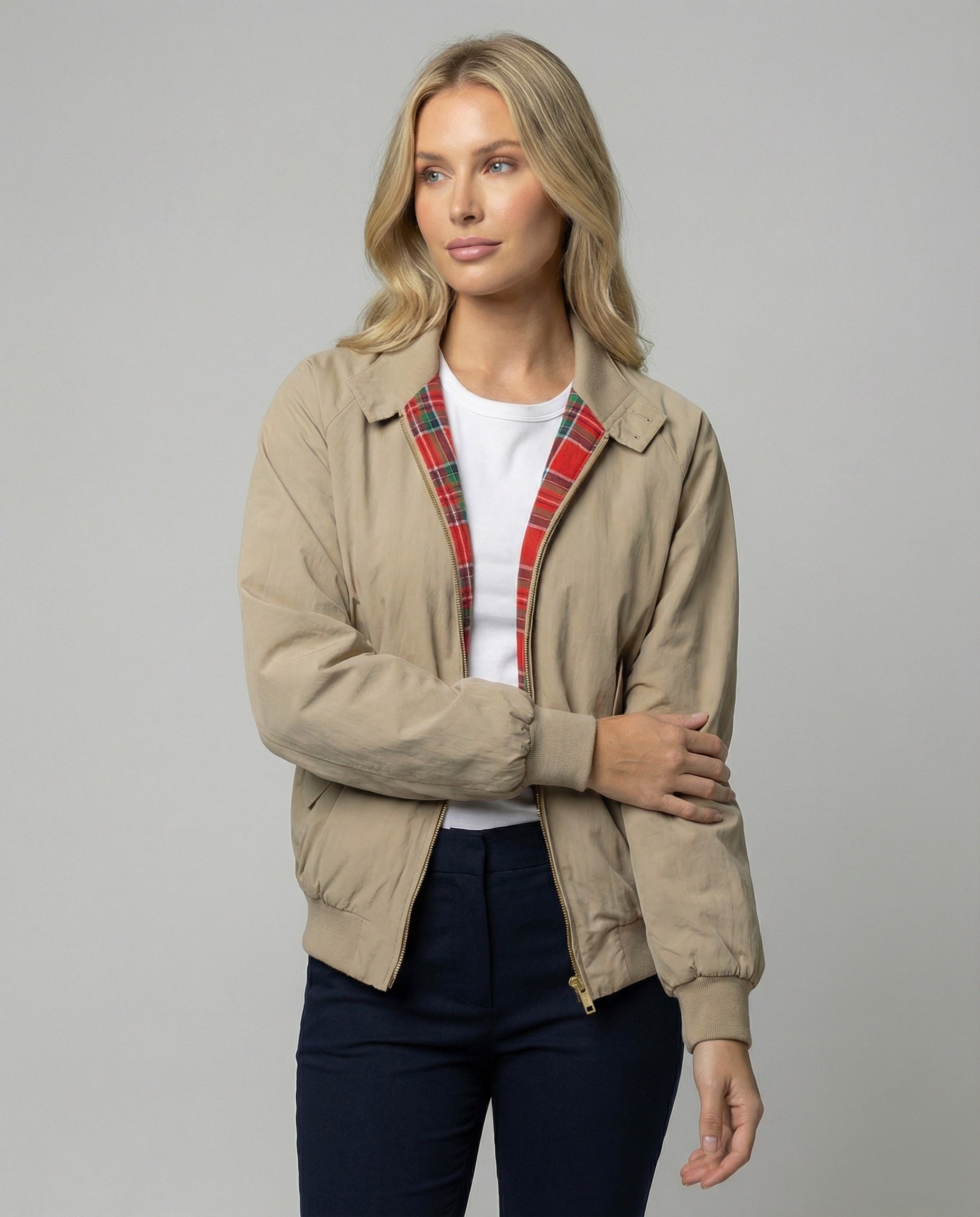 Jacke Khaki Stehkragen Workwear BasR&Ball Uniform Herbst