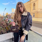 Damen modische jacke mit Innenfutter und Gürtel R&B