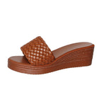 Damen Wedge-Sandalen mit geflochtenem Riemen und ergonomischer Sohle R&B