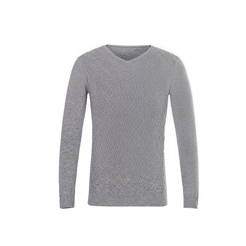 Herren V-Ausschnitt Pullover mit Strukturmuster R&B
