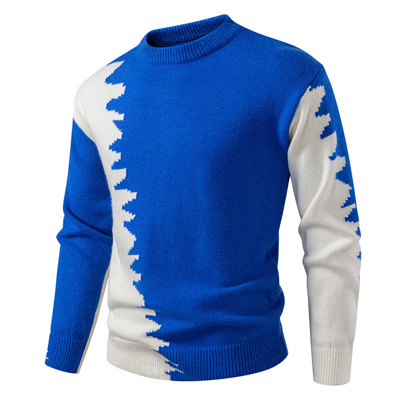 Herren modischer Strickpullover mit asymmetrischem Farbdesign und hohem Komfort R&B